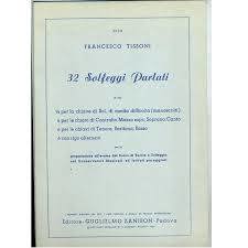 Copertina  32 solfeggi parlati : di cui 14 per la chiave di Sol, di media difficoltà (manoscritti), 6 per le chiavi di Contralto, Mezzosopr., Soprano, Canto, 6 per le chiavi di Tenore, Baritono, Basso, 6 con rigo alternato : per la preparazione all'esame del Corso di Teoria e Solfeggio nei Conservatori Musicali ed Istituti Pareggiati