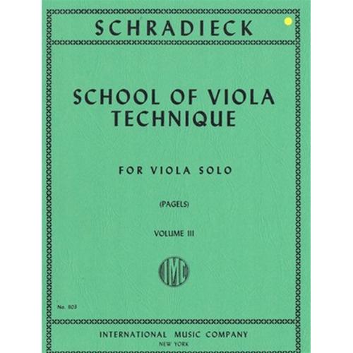 Copertina  School of viola technique : for viola solo : volume III