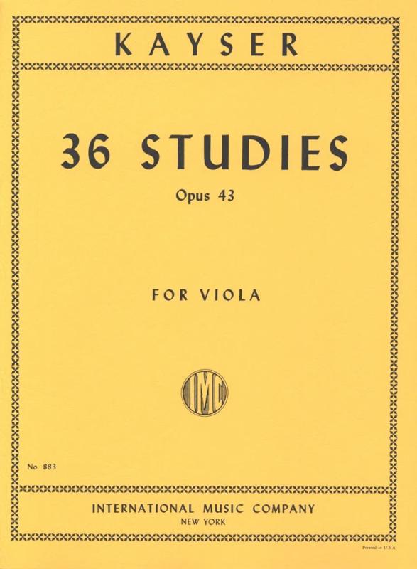 Copertina  36 studies for viola, opus 43