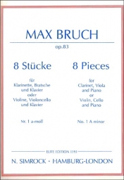 Copertina  8 Stucke fur Klarinette, Bratsche und Klavier oder Violine, Violoncelli und Klavier : Nr. 1 a-moll
