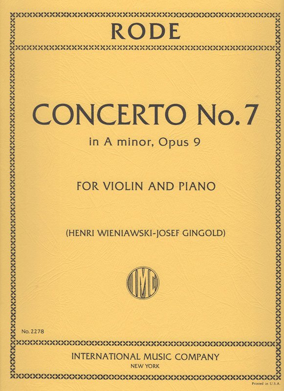 Copertina  Concerto no. 7 in a minor opus 9 for violin and piano