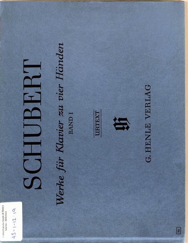 Copertina  Werke fur Klavier zu vier Handen / Band I
