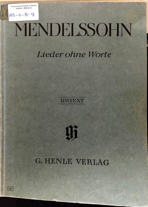 Copertina  Lieder ohne Worte