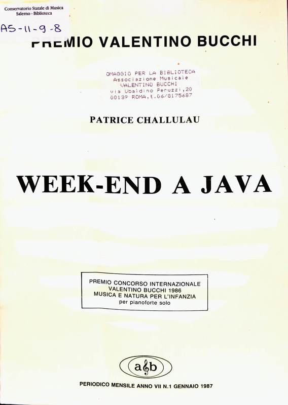 Copertina  Week-end a Java : pièces pour piano à l'usage des adolescents