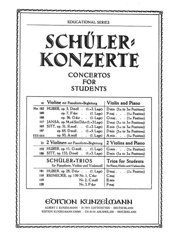 Copertina  Konzertino op. 93 : Violine mit Pianoforte