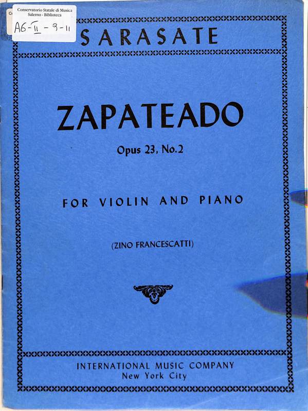 Copertina  Zapateado : opus 23, no. 2 : for violin and piano