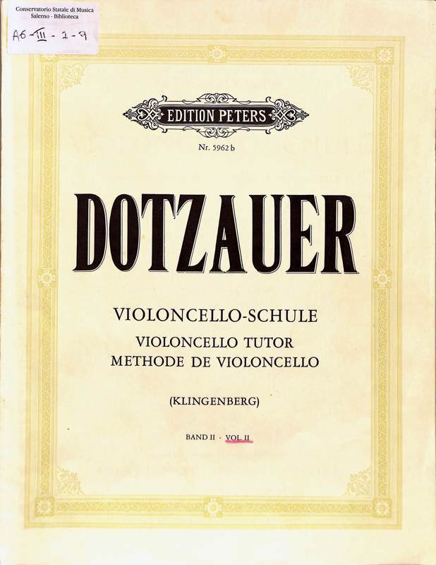 Copertina  Zweite bis funfte Lage da : violoncello-schule