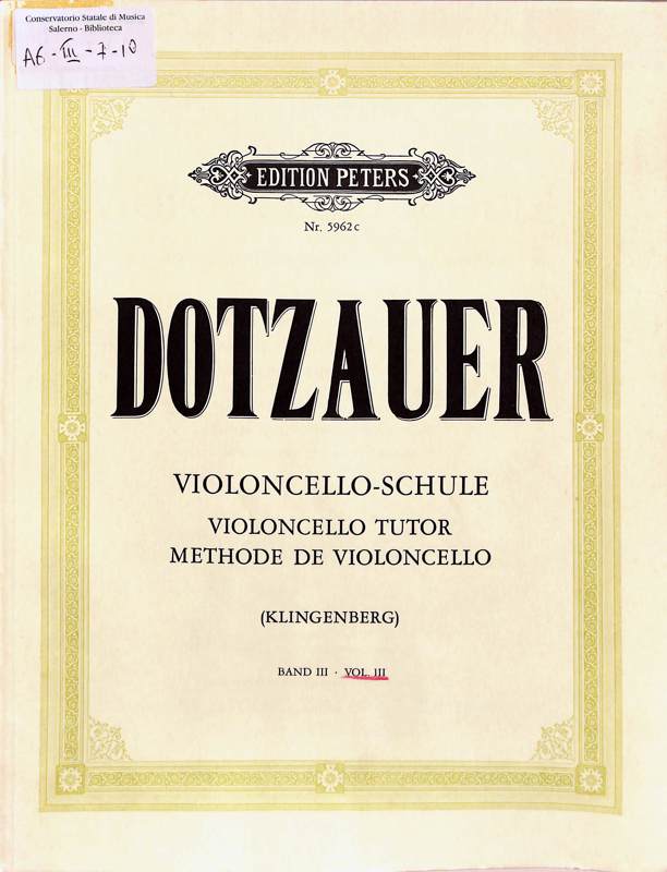Copertina  Die übrigen Lagen da : violoncello-schule