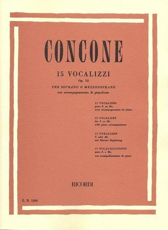 Copertina  15 vocalizzi per soprano o mezzo-soprano : con accompagnamento di pianoforte. : Op. 12