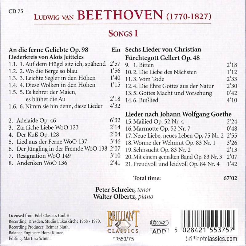 Copertina  75: Songs 1.