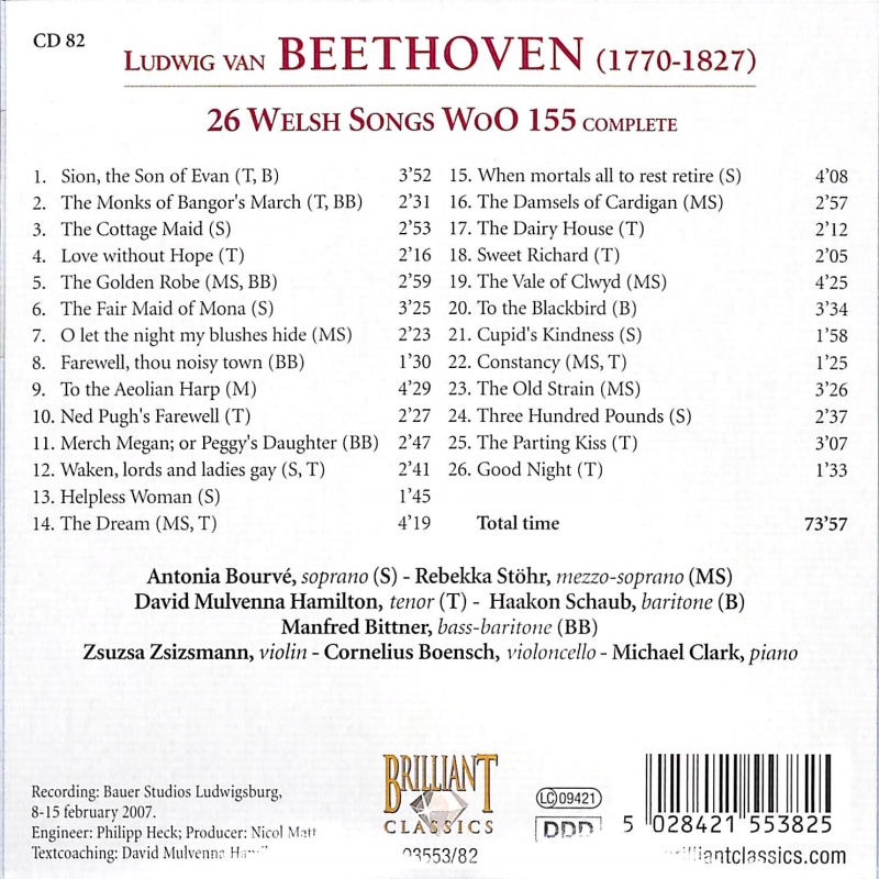 Copertina  82: 26 Welsh songs WoO 155 complete