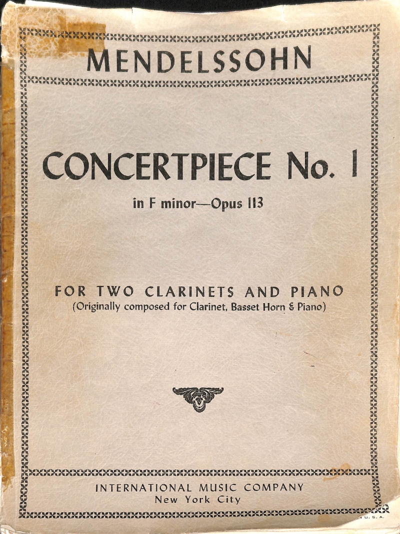 Copertina  Concertpiece No. 1 in F minor, opus 113 : for two clarinets and piano : originally composed for clarinet, basset horn & piano