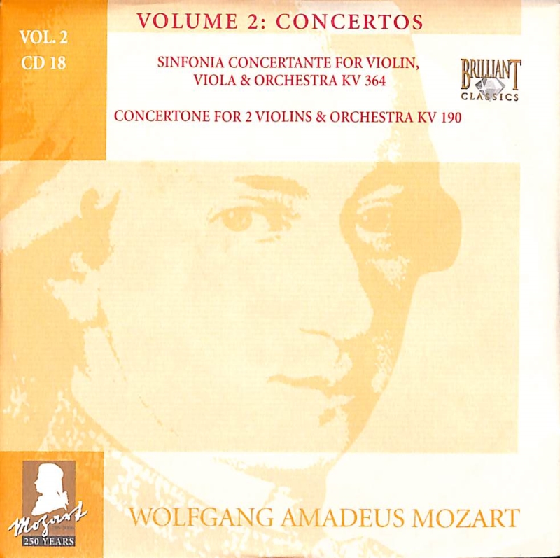 Copertina  18: Sinfonia concertante for violin. viola & orchestra KV 364 ; Concertone for 2 violins & orchestra KV 190