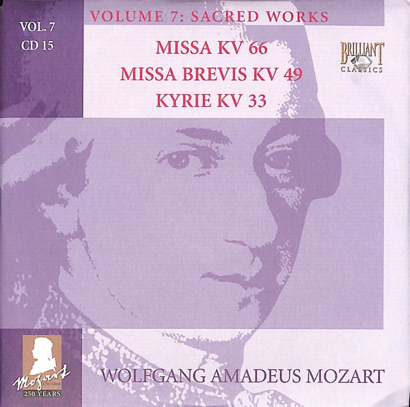 Copertina  15: Missa KV 66 ; Missa brevis KV 49 ; Kyrie KV 33