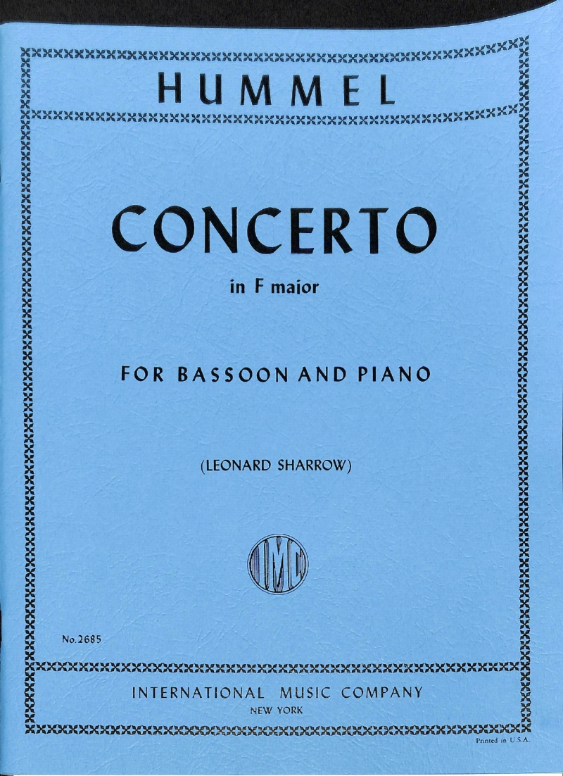 Copertina  Concerto in F maior for bassoon and piano